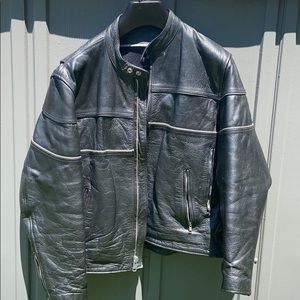 Leather motorcycle jacket
